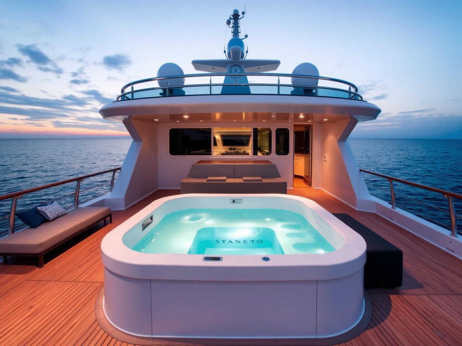 Pont soleil avec jacuzzi et teck
